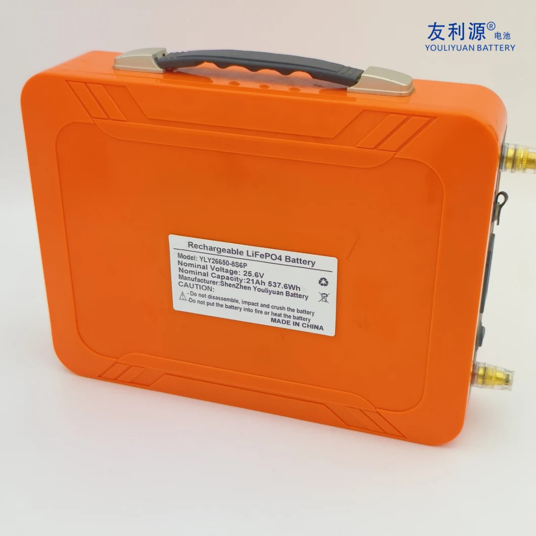 Portable LiFePO4 Battery 26650 8s6p 25.6V 21ah EV UPS Home Appliance Lithium Iron Phosphate Battery Pack