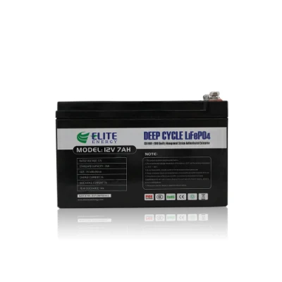 Elite OEM/ODM Maßgeschneiderte Lithiumbatterie 12V 5ah 7ah 20ah Wartungsfreie LiFePO4-Li-Ionen-Batterie mit integriertem BMS