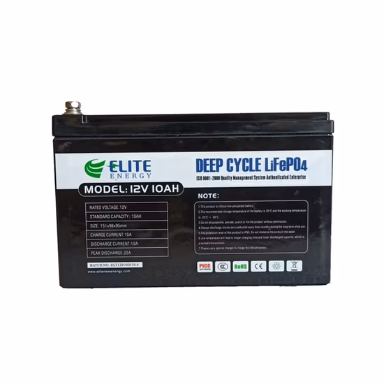 Hochwertige Deep-Cycle-Lithium-Ionen-12-V-10-Ah-LiFePO4-Batterie mit BMS für Solarstraßenlaternen